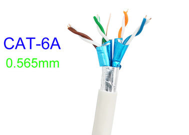 Cat6AはLAN電気銅ケーブルFTP 23AWG高速ネットワーク白いCat7 SFTPを保護した