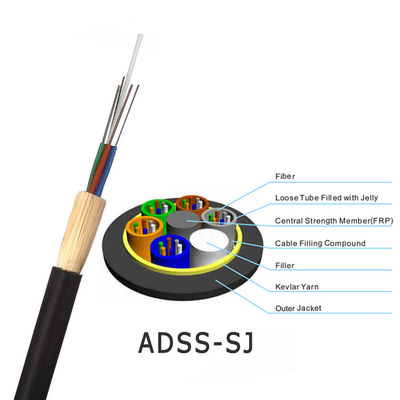 ADSSの倍の外装繊維の光ケーブル24 48 96中心FTTHケーブル
