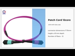 繊維光学24のMTP MPOの5MのOM4 24中心のマゼンタの低損失0.3dBタイプBをパッチ・コード